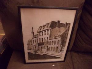 -----2 --OLD PENCIL DRAWINGS OF MONTREAL----------