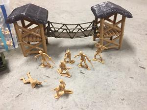 Army figurines and base supplies