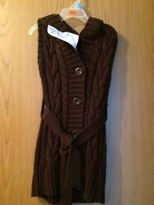 Brown long sweater size 6.