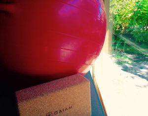 Fitness Ball and Yoga Brick