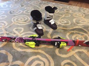 For sale 130 girl Fisher skis and Salomon 24.5 boots
