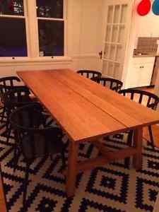 Ikea Solid Wood Dining Table + 6 chairs