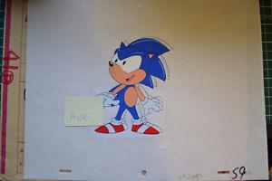 Sonic the Hedgehog cartoon cel