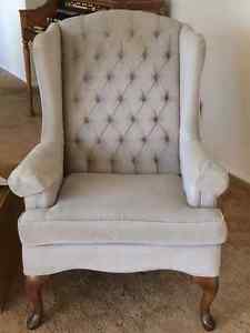Two Wing Back Chairs in Great Condition Grey