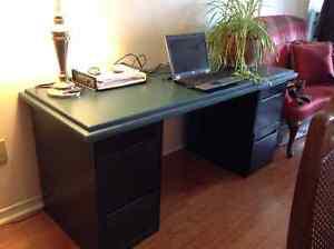 Two file cabinets and desk top