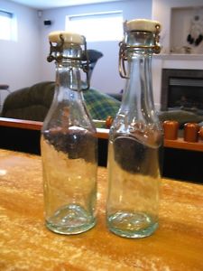 Various blob top and Codd style bottles