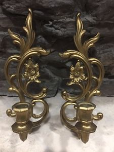 Vintage Syroco candle holder wall sconces