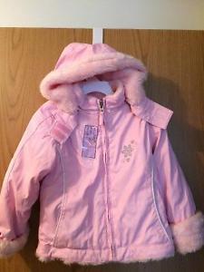 Warm pink winter coat size 2