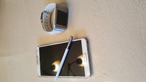 White Samsung Note 3 with Watch