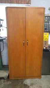 Wooden armoire 6ft tall with shelves