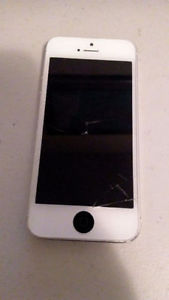 iPhone 5 with a cracked screen