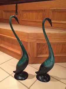 2 Blue Mountain Pottery Tall Swans