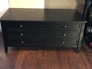Black Two Drawer Coffee Table/TV Stand