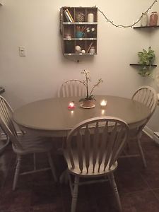 Gray shabby chic table and chairs for sale!