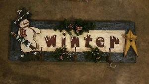 Large Primitive Winter hooks for wall