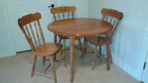 Maple table with six chairs