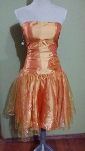Orange Tube Silk Dress (small/medium)
