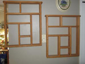 Solid wood wall hanging shelving/display units - $15