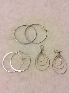 Three sets of earrings