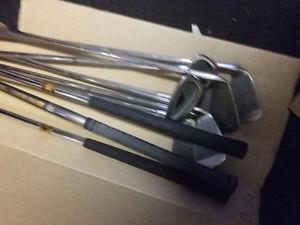 Variety of golf clubs