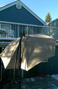 10' QUALITY OFFSET TAN PATIO UMBRELLA - MUST SELL