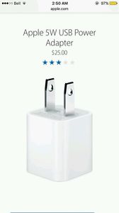 Apple iPhone USB power adapter and cable