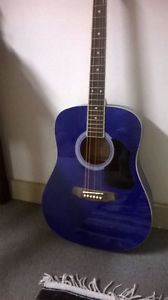 Blue acoustic guitar