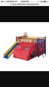Children's single bed frame with slide (very high quality)