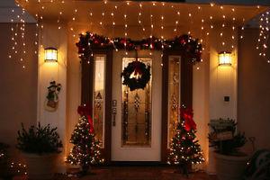 Christmas Curtain Lights With Green Wire