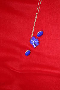 Lapis pendent and earring circa 