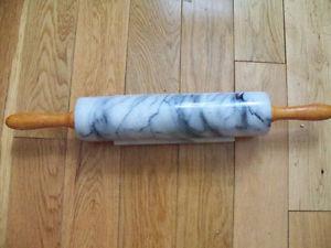 Marble rolling pin with storage support