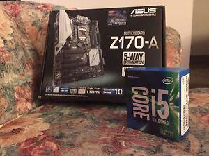 NEW UNOPENED Intel Core ik CPU & ASUS Z170-A