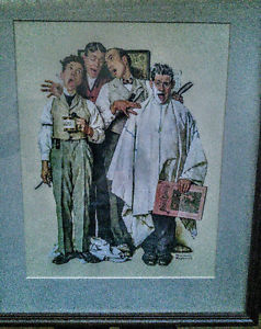Norman Rockwell " Barbershop Quartet" Framed Print
