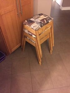 Oak stacking stools