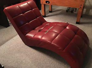 Red lounger chair