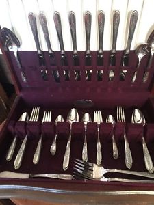 Royal Rose Silver Plate Cutlery Set $150