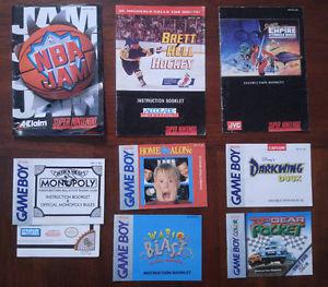 SNES and Gameboy Manuals