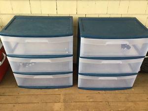 Storage containers -3 drawer 20 each or 30 for the pair