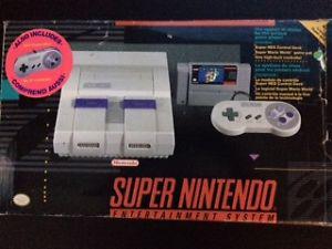 Super Nintendo Console and 4 GAmes