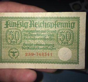 vintage  german WWII Nazi banknote