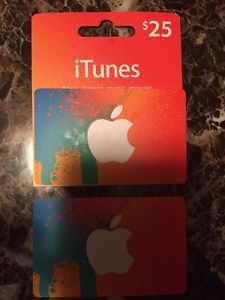 2 iTunes gift cards. 25$ each