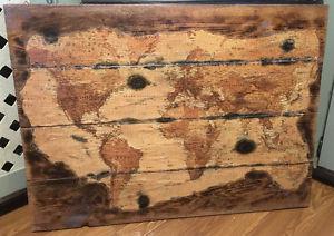 Antique World Map Wall Hanging