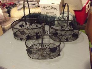Black wire Baskets - set of three