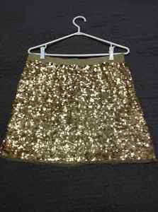 Gold sequined skirt