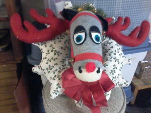 Homemade christmas reindeer wreath