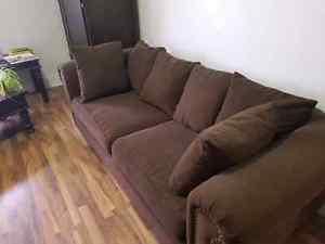 Large Comfortable Brown Couch