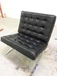 X - style waffle accent chair in Chrome and black faux