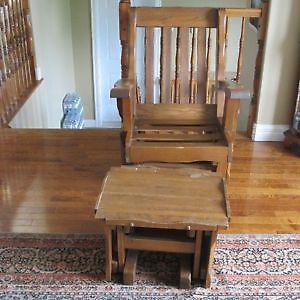 sharmag oak glider chair and ottoman