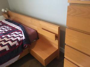 Bed Frame with 2 night stands and dresser