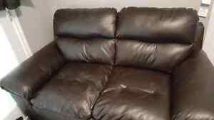 Black leather loveseat- Excellent condition!